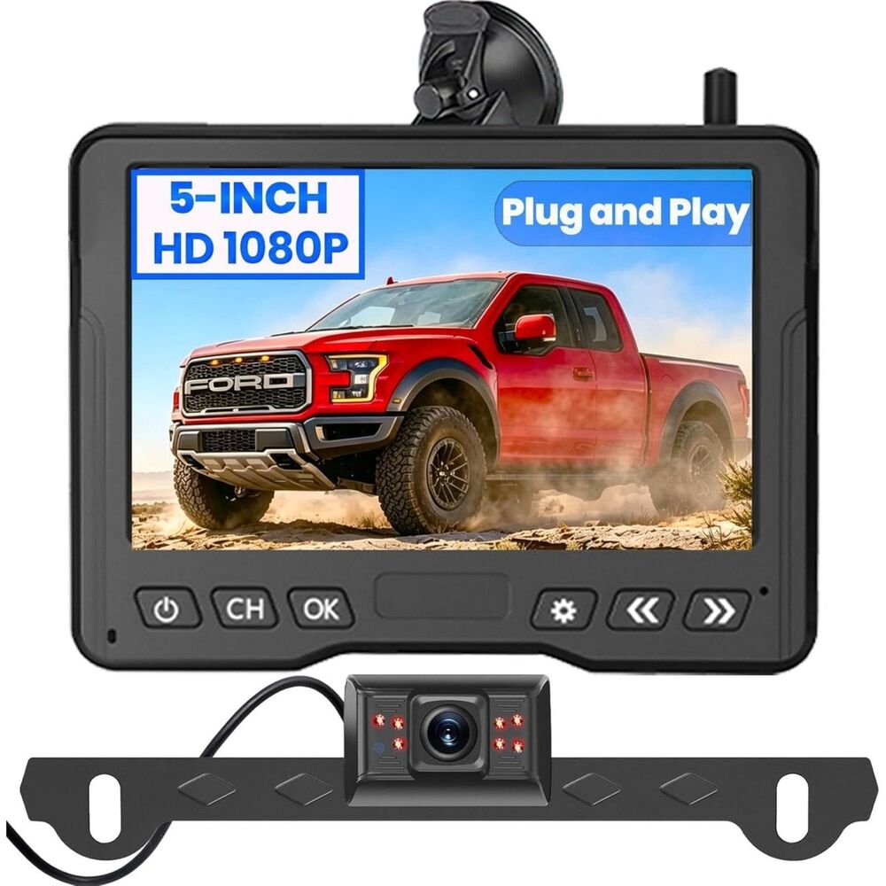 Wireless Backup Camera System 1080P HD Monitor Night Vision